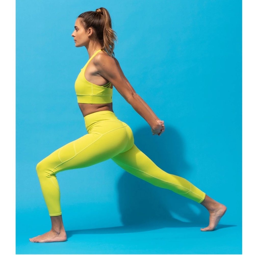 Pocket High Rise 7/8 SPORT Neon Yellow Legging Size Medium